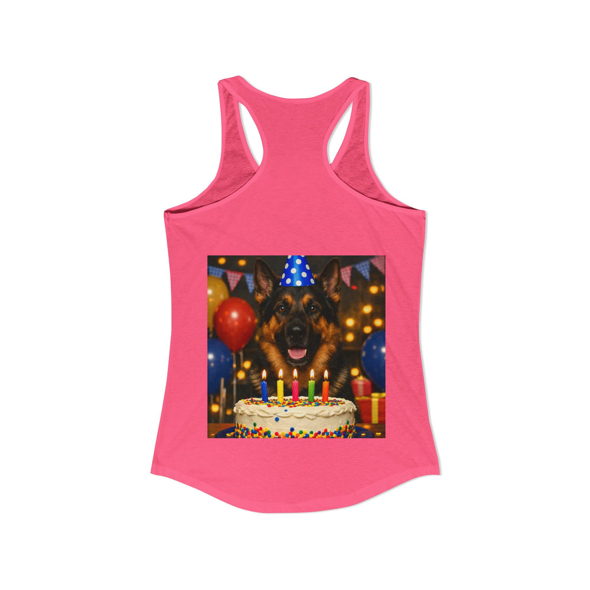 Birthday Buddy German Shepherd Women's Racerback Tank