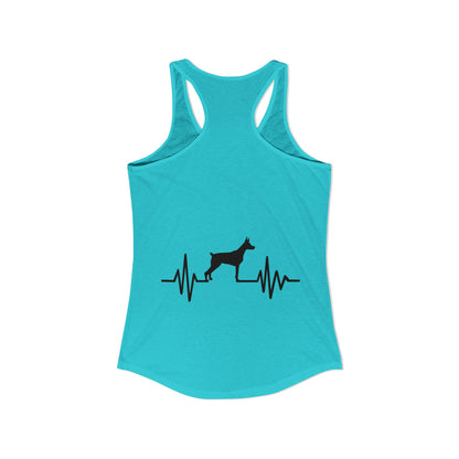 My Heart Beats For Dobermans Women's Racerback Tank