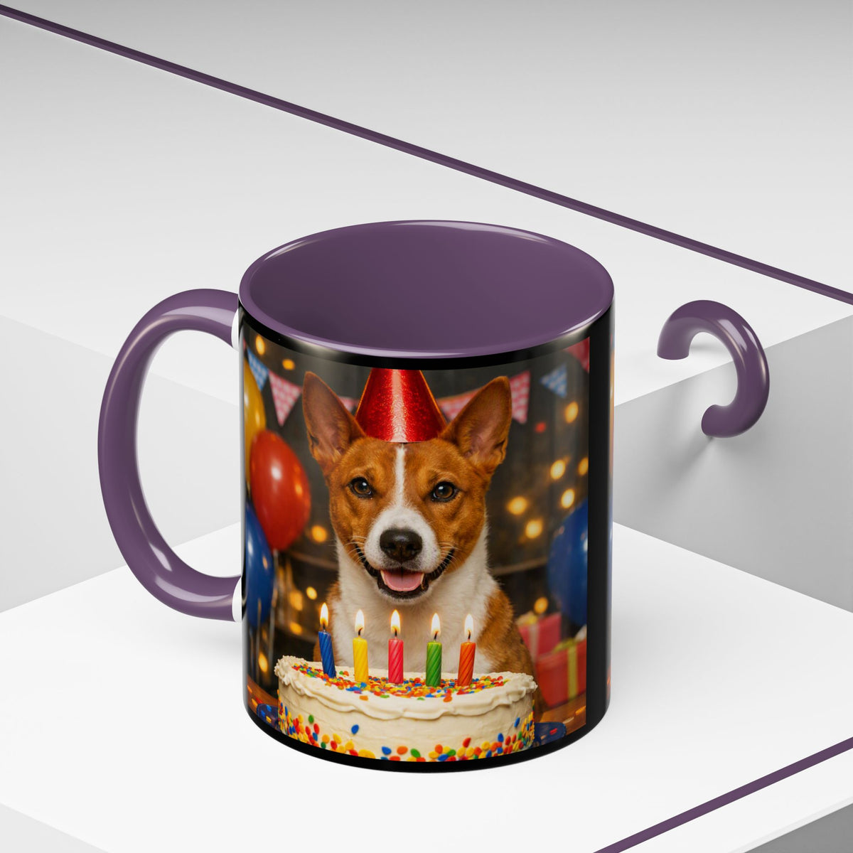 Birthday Buddy Basenji 2-Tone Coffee Mug