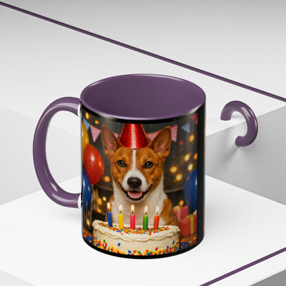 Birthday Buddy Basenji 2-Tone Coffee Mug