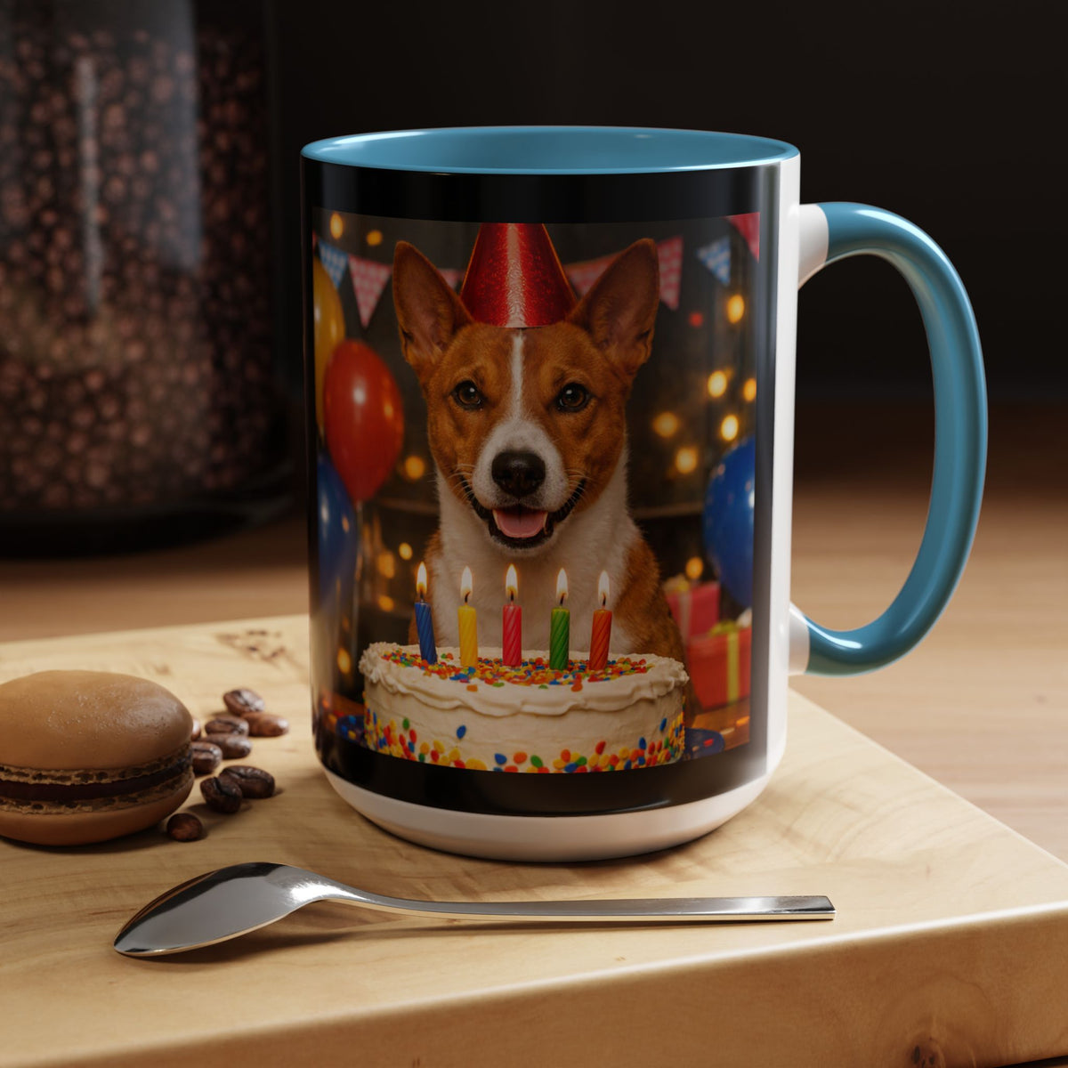 Birthday Buddy Basenji 2-Tone Coffee Mug