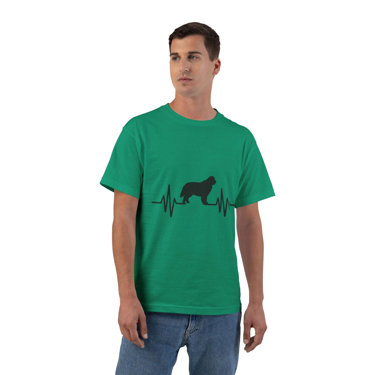 My Heart Beats For Newfies Men's Short-Sleeve Crewneck Tee