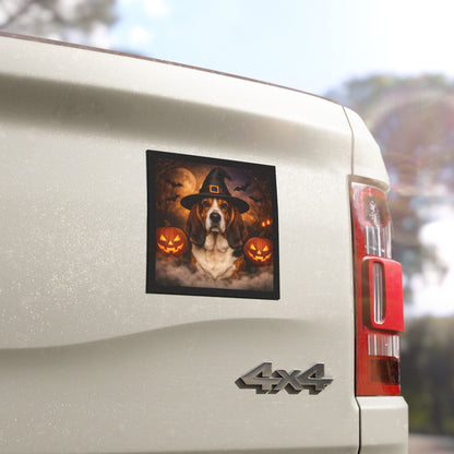 Witch Hat Pack Basset Indoor/Outdoor Magnet