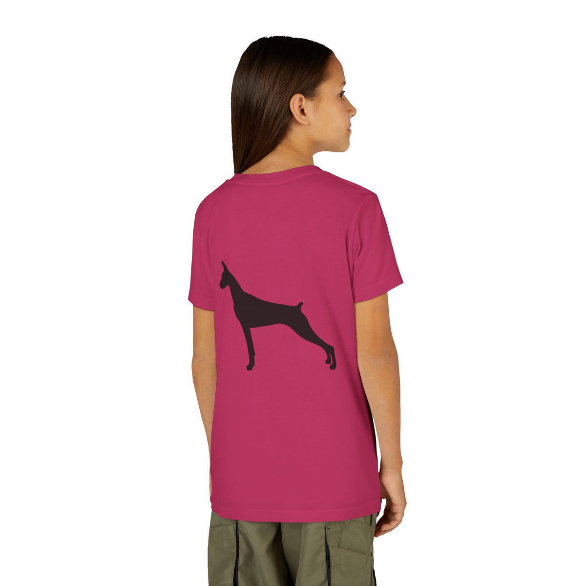 Doberman Head Youth Unisex Short Sleeve Crewneck Tee