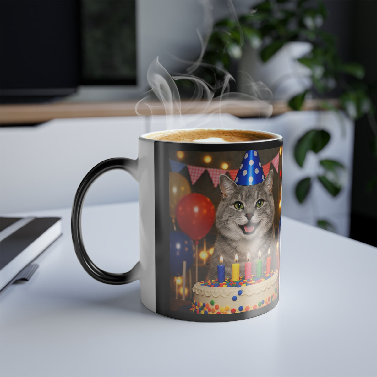 Birthday Buddy Cat Color Changing Mug