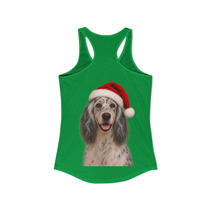 Santa Paws English Setter Women's Racerback Tank