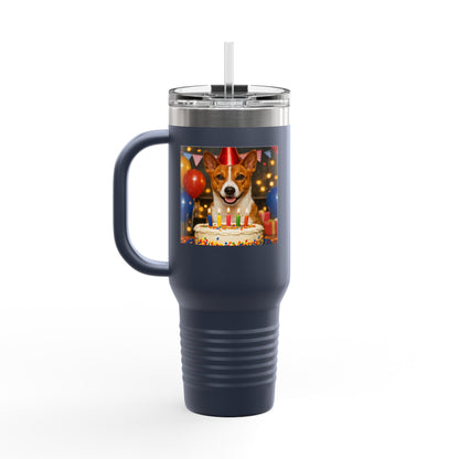 Birthday Buddy Basenji Insulated Travel Mug
