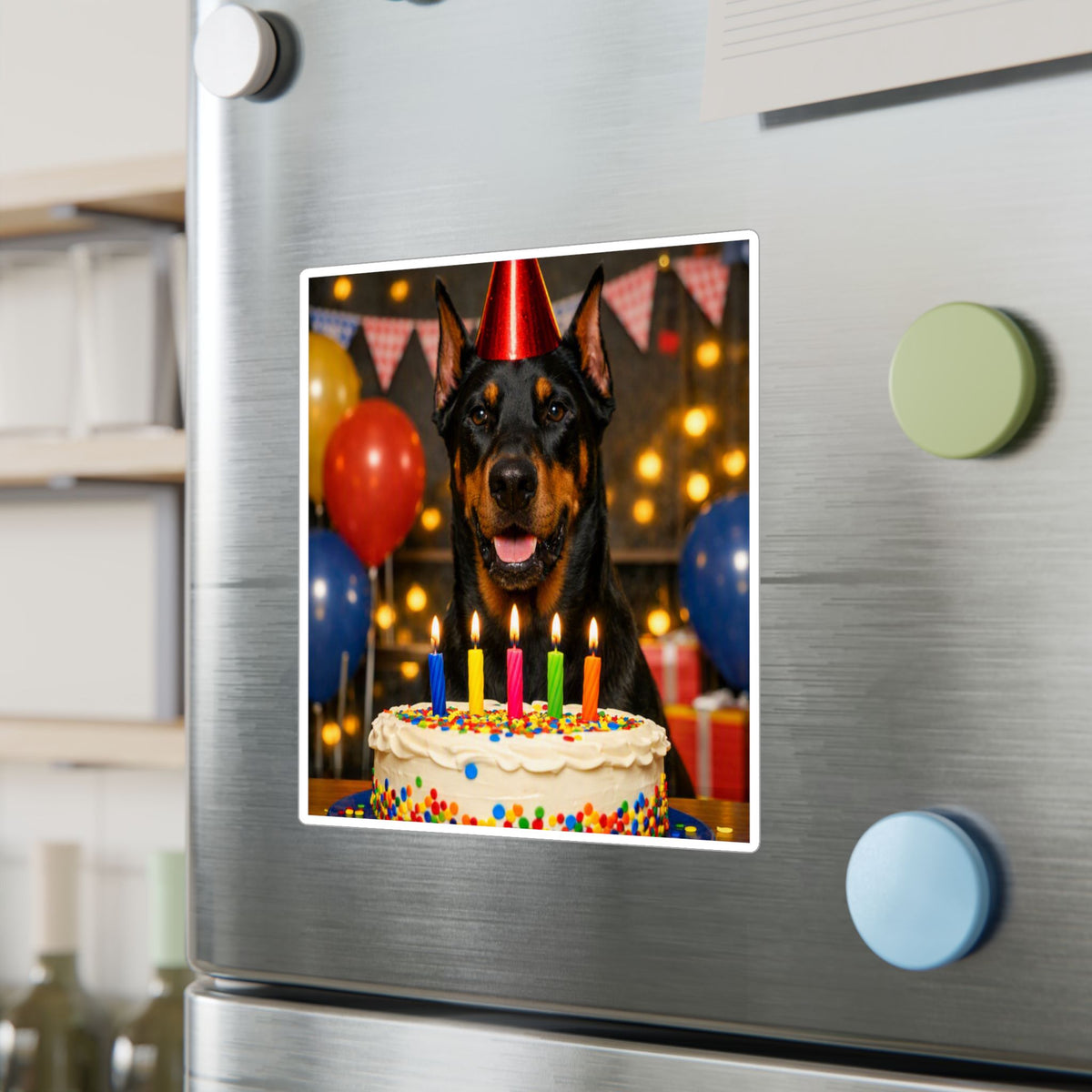 Birthday Buddy Doberman Vinyl Decal