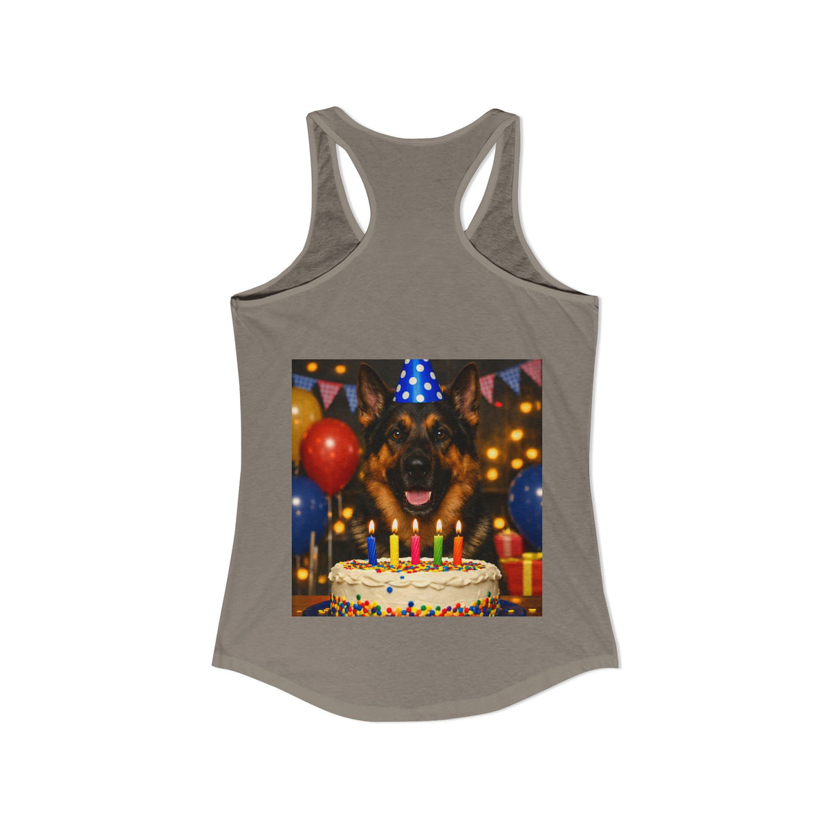 Birthday Buddy German Shepherd Women's Racerback Tank