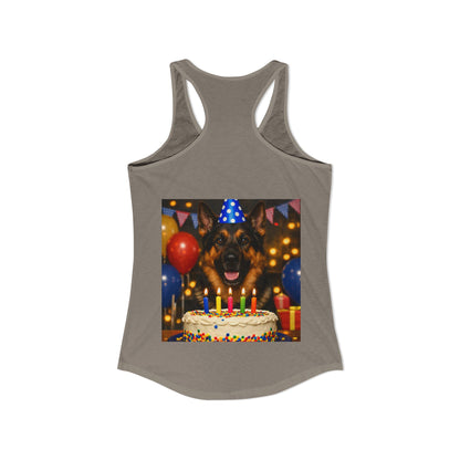 Birthday Buddy German Shepherd Women's Racerback Tank
