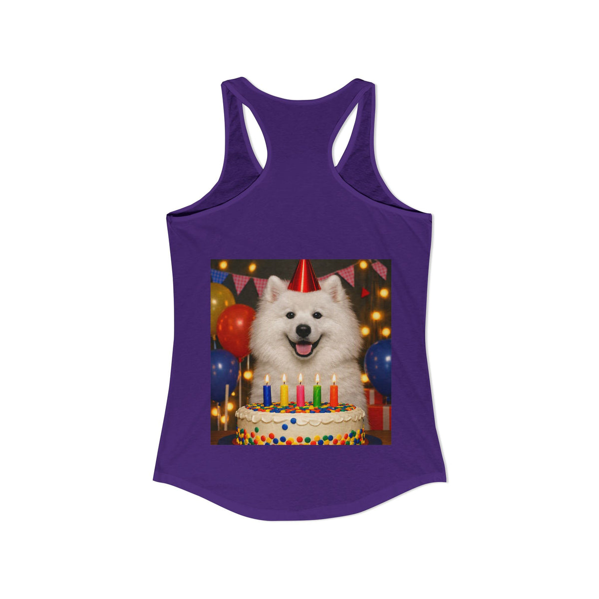 Birthday Buddy Samoyed Women's Racerback Tank