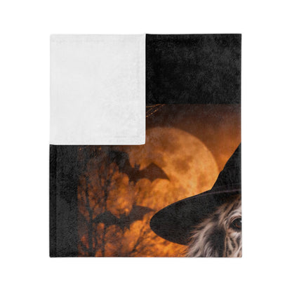 Witch Hat Pack English Setter Velveteen Microfiber Blanket