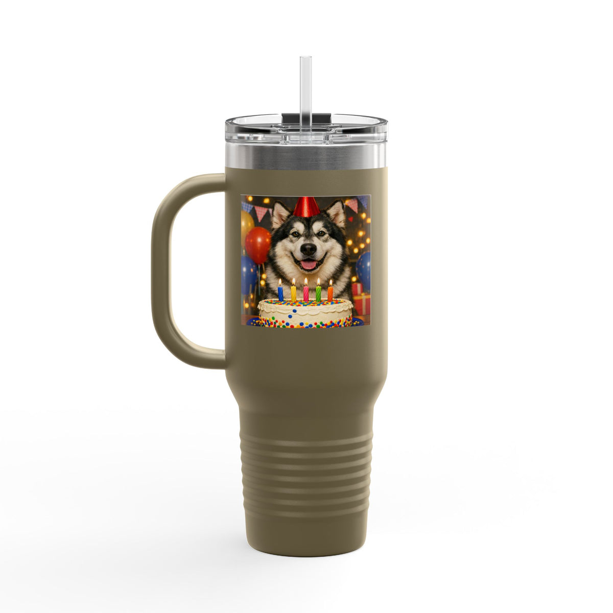 Birthday Buddy Malamute Insulated Travel Mug