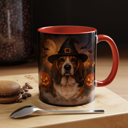 Witch Hat Pack Basset 2-Tone Coffee Mug