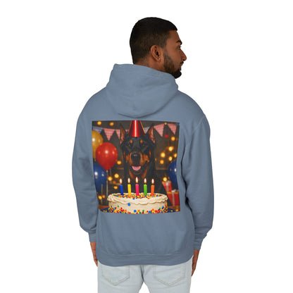 Birthday Buddy Doberman Unisex Lightweight Hoodie