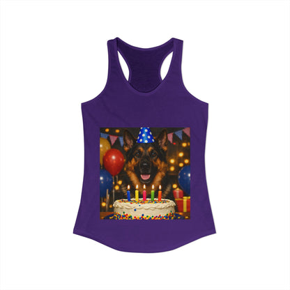 Birthday Buddy German Shepherd Women's Racerback Tank