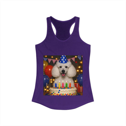 Birthday Buddy Poodle Women's Racerback Tank