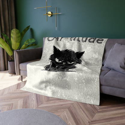 CAT-titude Crushed Velvet Blanket