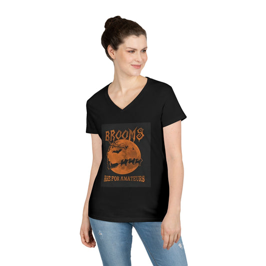 Brooms Are For Amateurs Women's V-Neck Tee