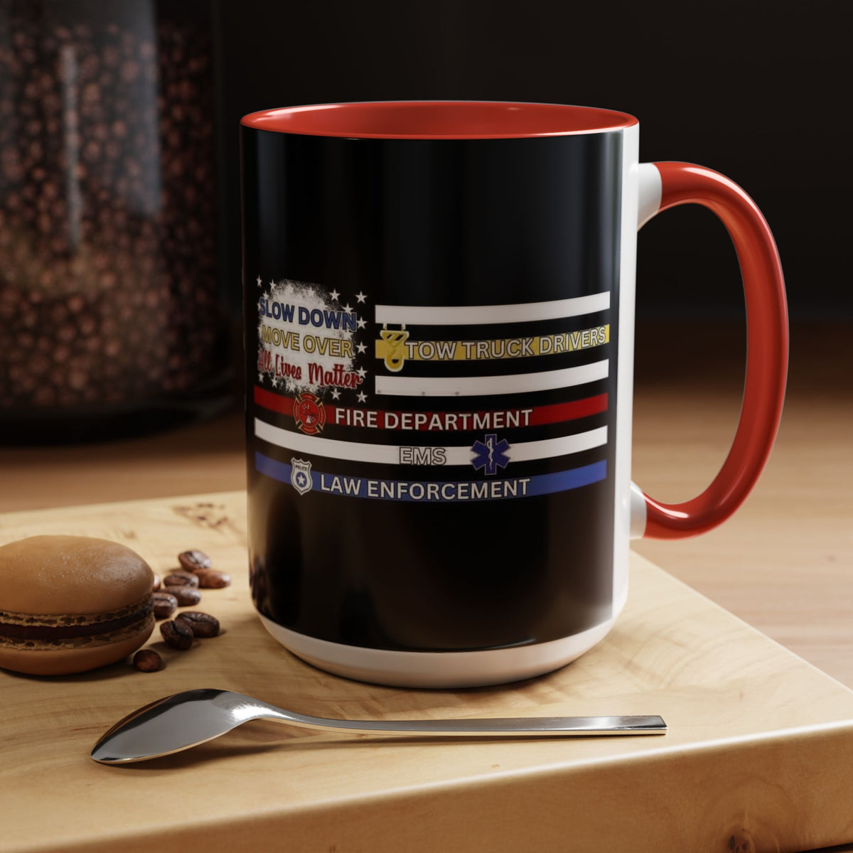 Slow Down Move Over Flag 2-Tone Coffee Mug