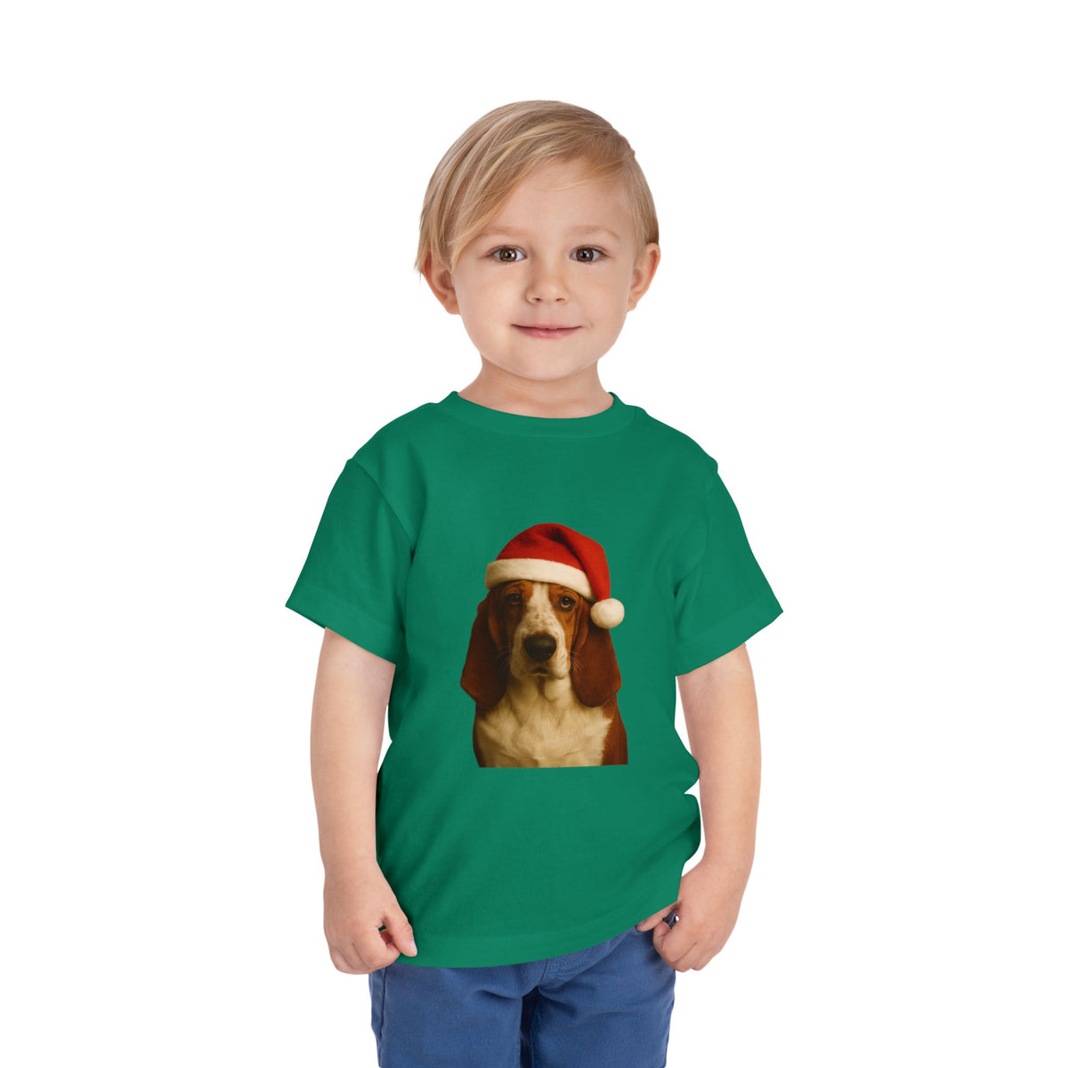 Santa Paws Basset Toddler Unisex Short Sleeve Crewneck Tee