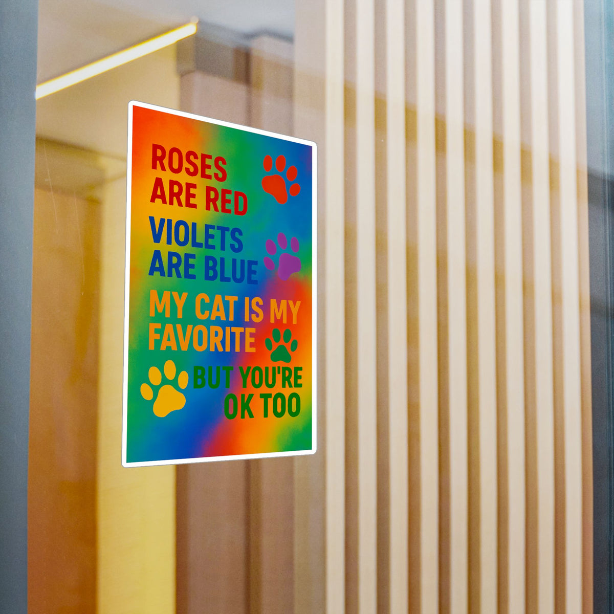 Roses Are Red Cat Vinyl Decal