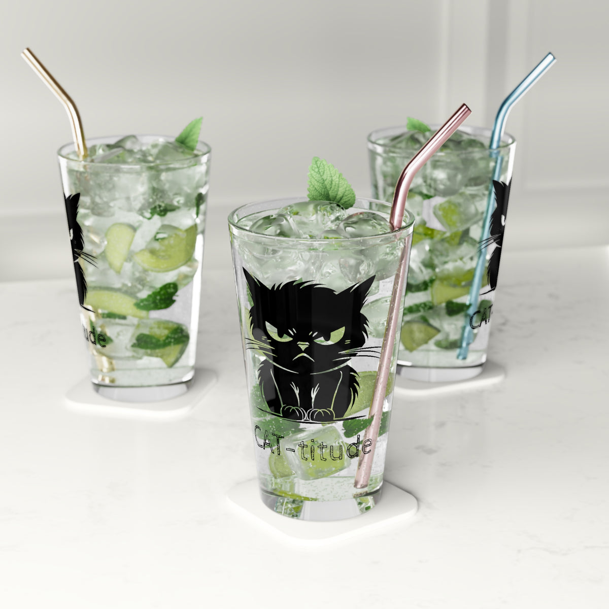 CAT-titude Drinking Glass