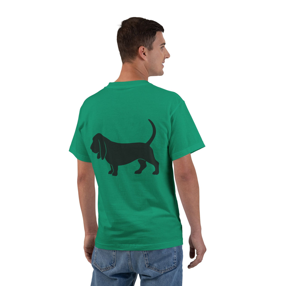 Basset Silhouette Men's Short-Sleeve Crewneck Tee