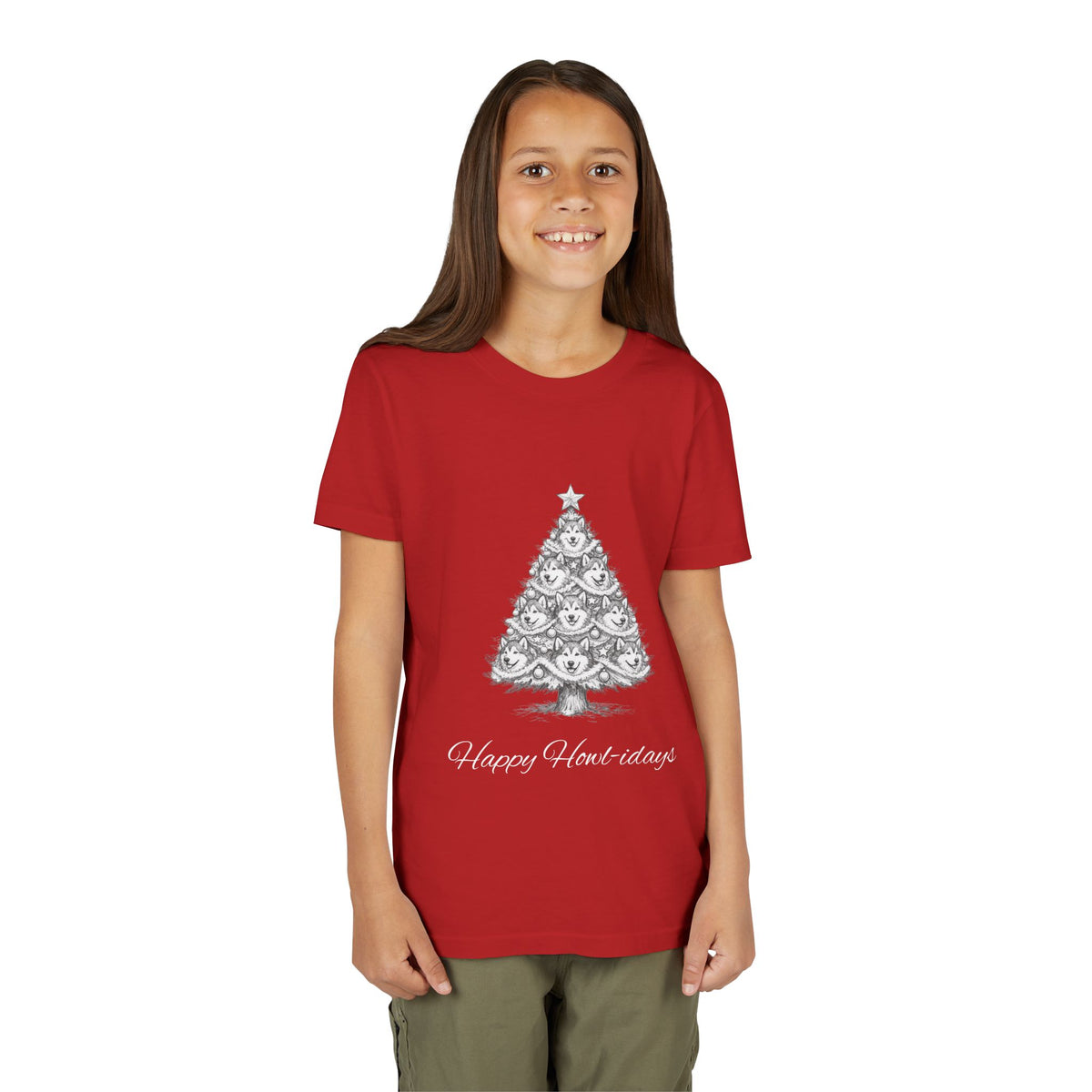 Happy Howl-idays Youth Unisex Short Sleeve Crewneck Tee