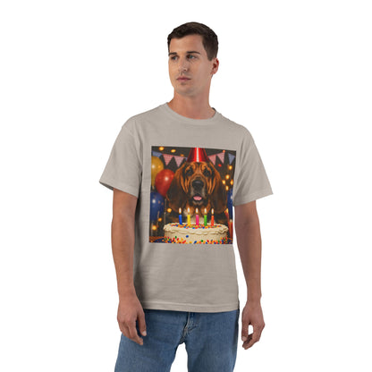 Birthday Buddy Bloodhound Men's Short-Sleeve Crewneck Tee