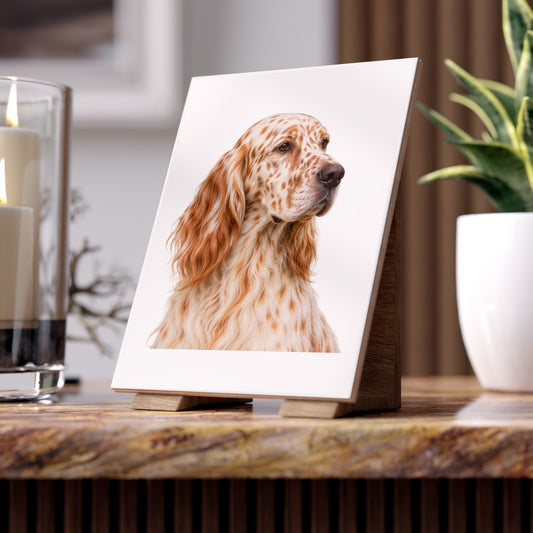 English Setter Head Ceramic Photo Tile