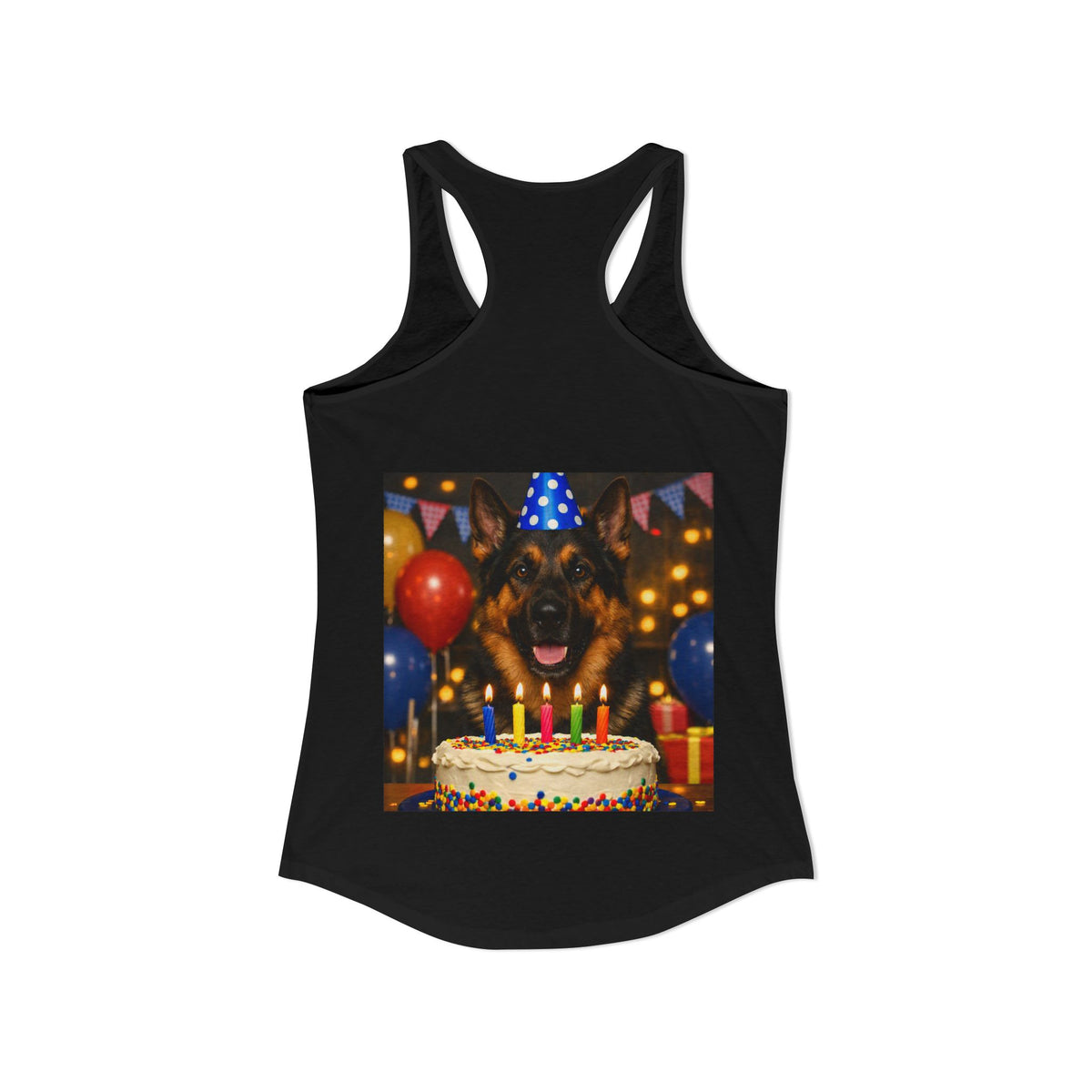 Birthday Buddy German Shepherd Women's Racerback Tank