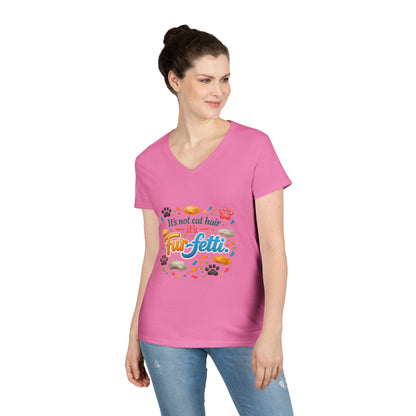 Fur-Fetti Cat Women's V-Neck Tee