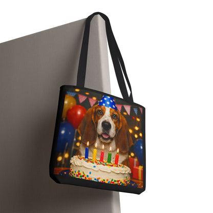Birthday Buddy Basset Tote Bag