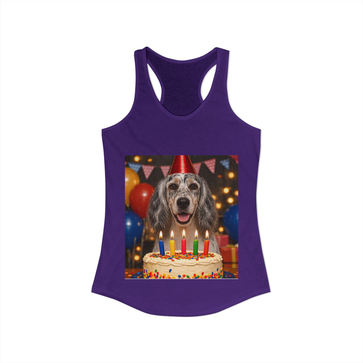 Birthday Buddy English Setter Women's Racerback Tank