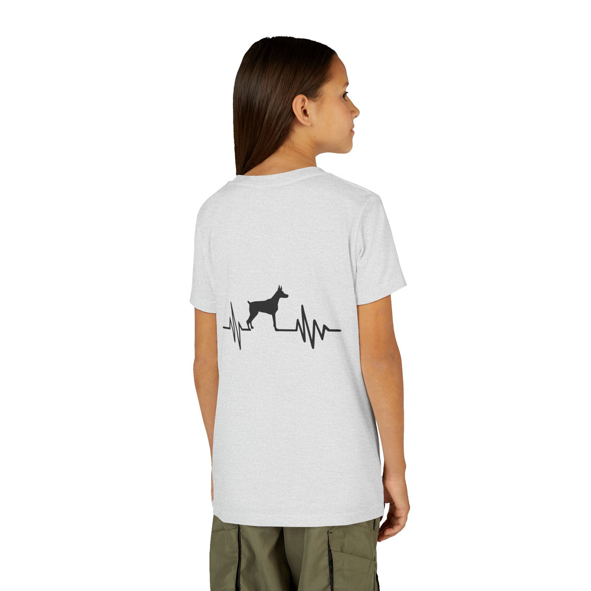 My Heart Beats For Dobermans Youth Unisex Short Sleeve Crewneck Tee