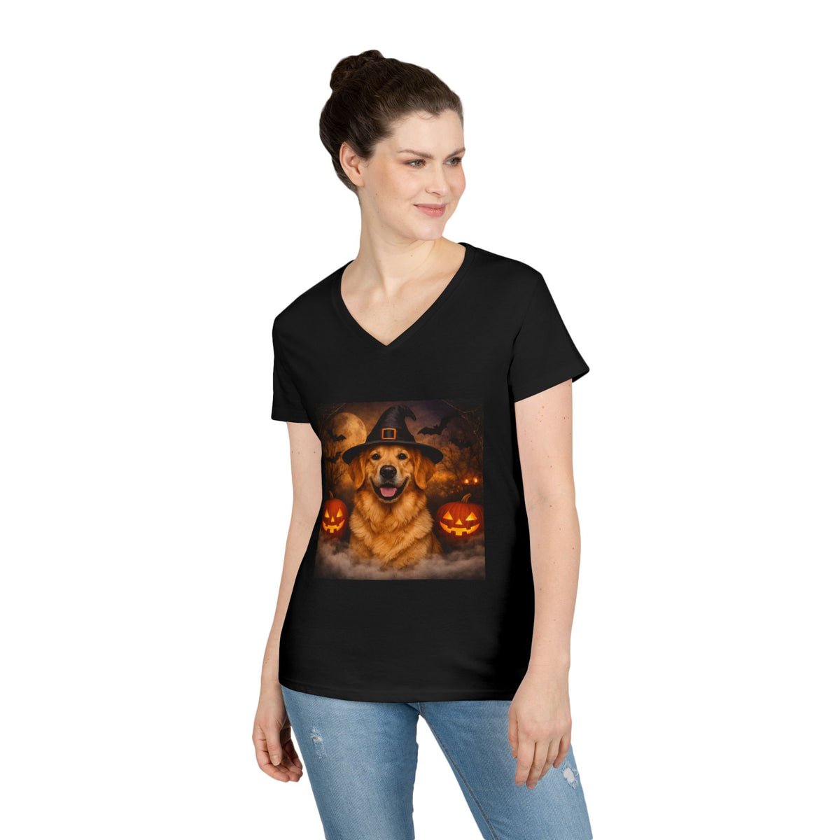 Witch Hat Pack Golden Women's V-Neck Tee