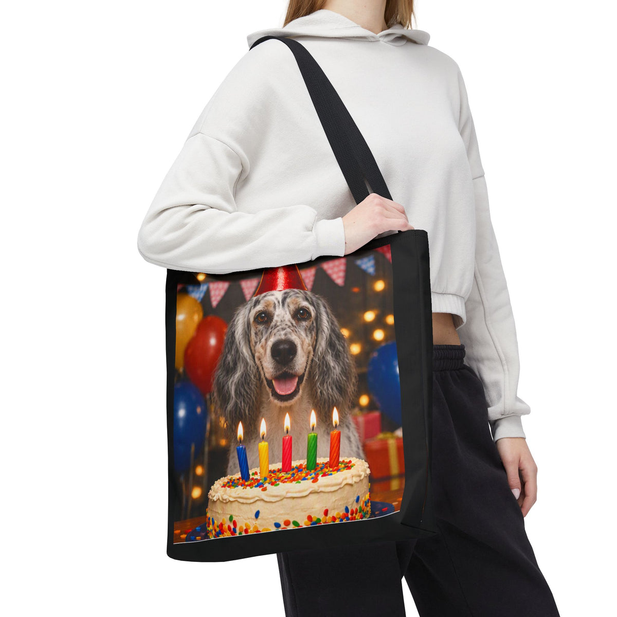 Birthday Buddy English Setter Tote Bag