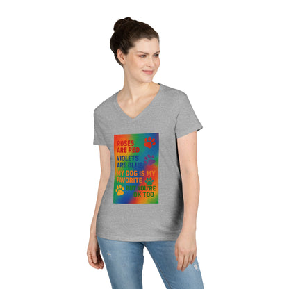 Roses Are Red Dog Women's V-Neck Tee