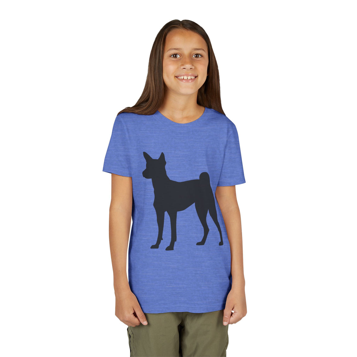 Basenji Silhouette Youth Unisex Short Sleeve Crewneck Tee