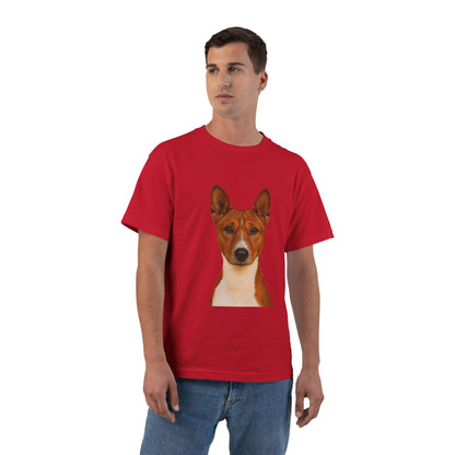 Basenji Head Men's Short-Sleeve Crewneck Tee
