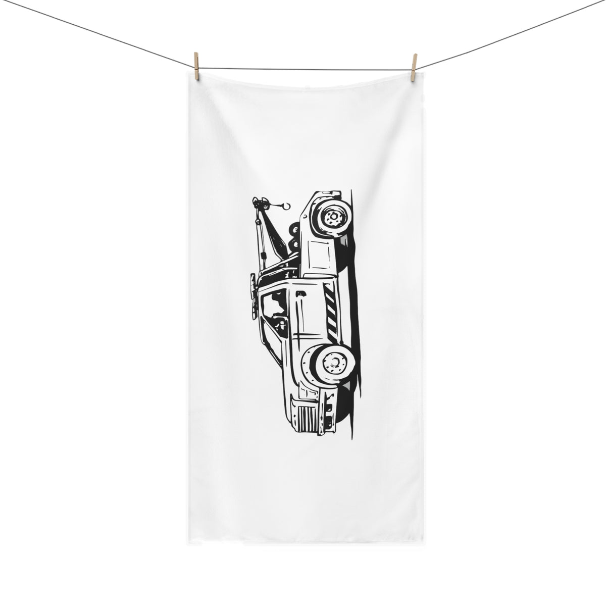 Wheel Lift Tow Truck Mink-Cotton  Beach Towel