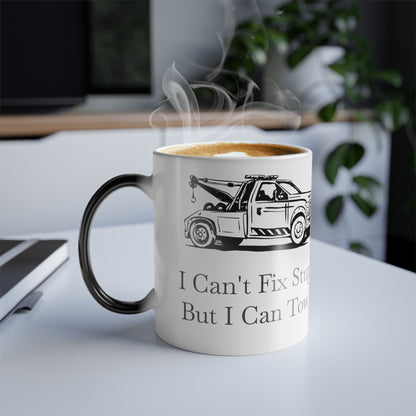 I Can't Fix Stupid Wheel Lift Tow Truck Color Changing Mug