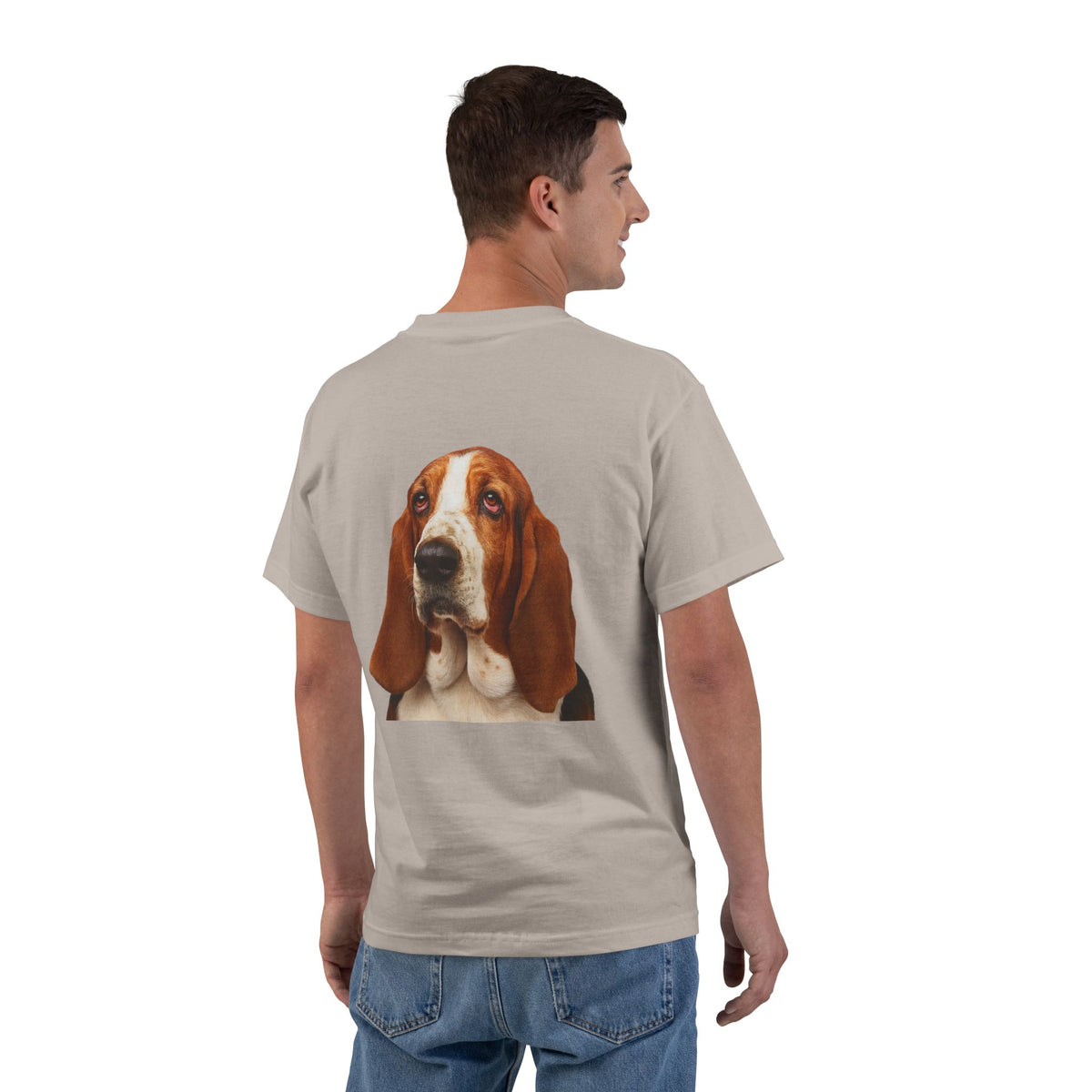 Basset Head Men's Short-Sleeve Crewneck Tee