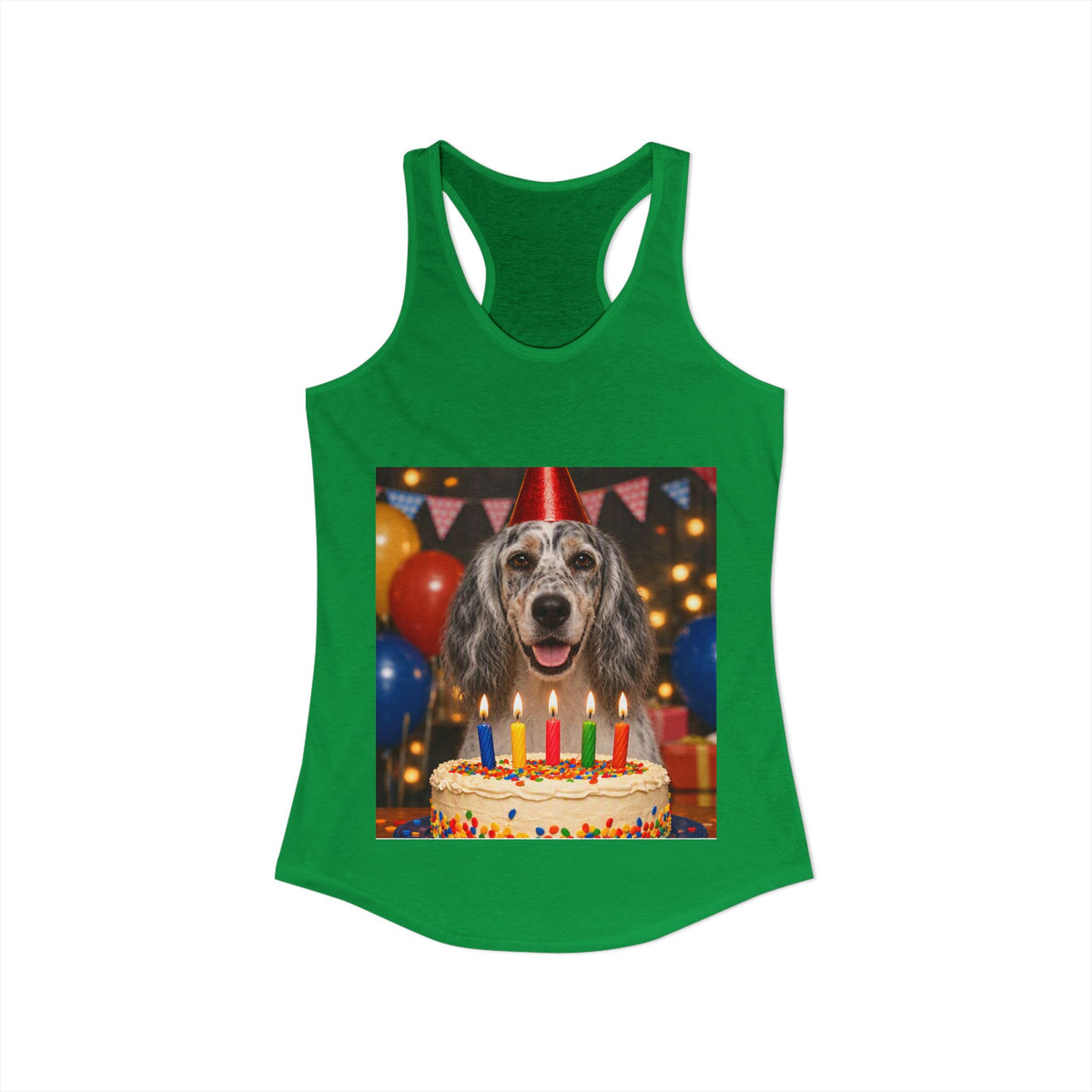 Birthday Buddy English Setter Women's Racerback Tank