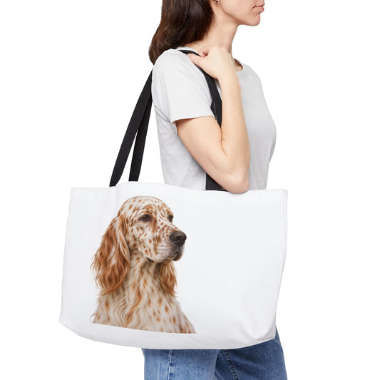 English Setter Head Weekender Tote Bag