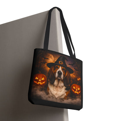 Witch Hat Pack Basset Tote Bag