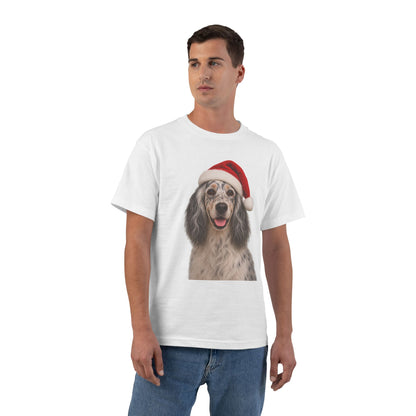 Santa Paws English Setter Men's Short-Sleeve Crewneck Tee