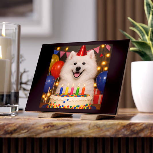 Birthday Buddy Samoyed Ceramic Photo Tile