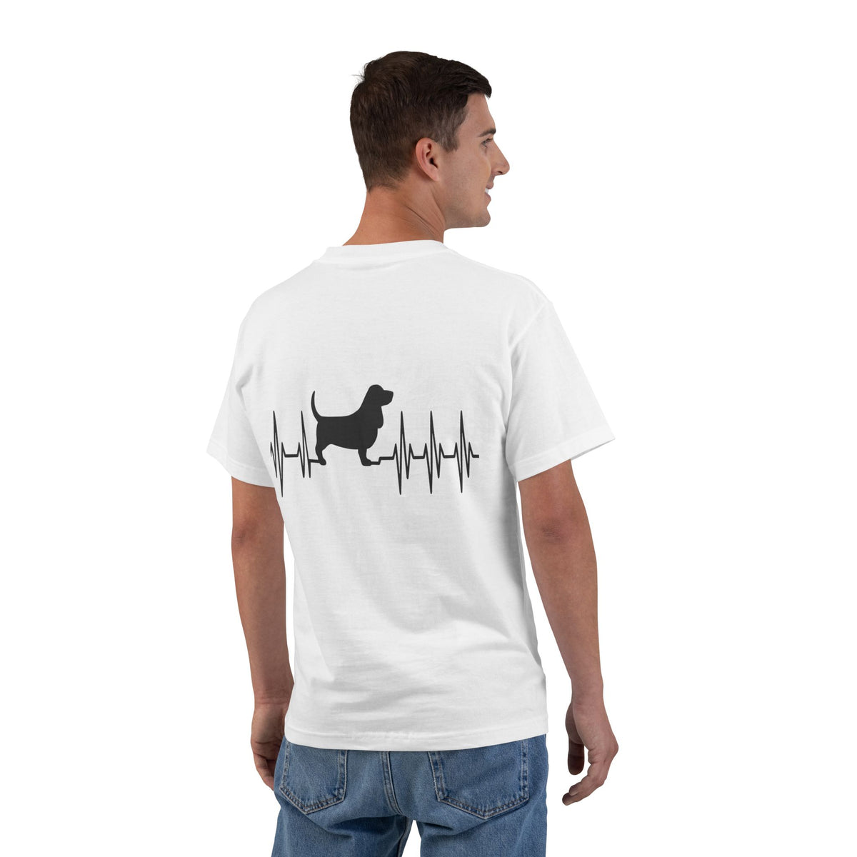 My Heart Beats For Bassets Men's Short-Sleeve Crewneck Tee